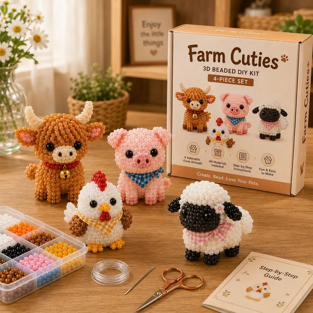 🧵✨ Bastelset für kleine 3D-Perlentiere