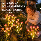 Solar Gardenia Flower Lights 🌸 LED Simulation Flower Lamps for Courtyard & Garden Decoration, Outdoor Waterproof Ambient Lighting