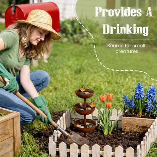 🌧️ Regensammler – Pflanzenstütze🐦 Gartenornament aus Metall