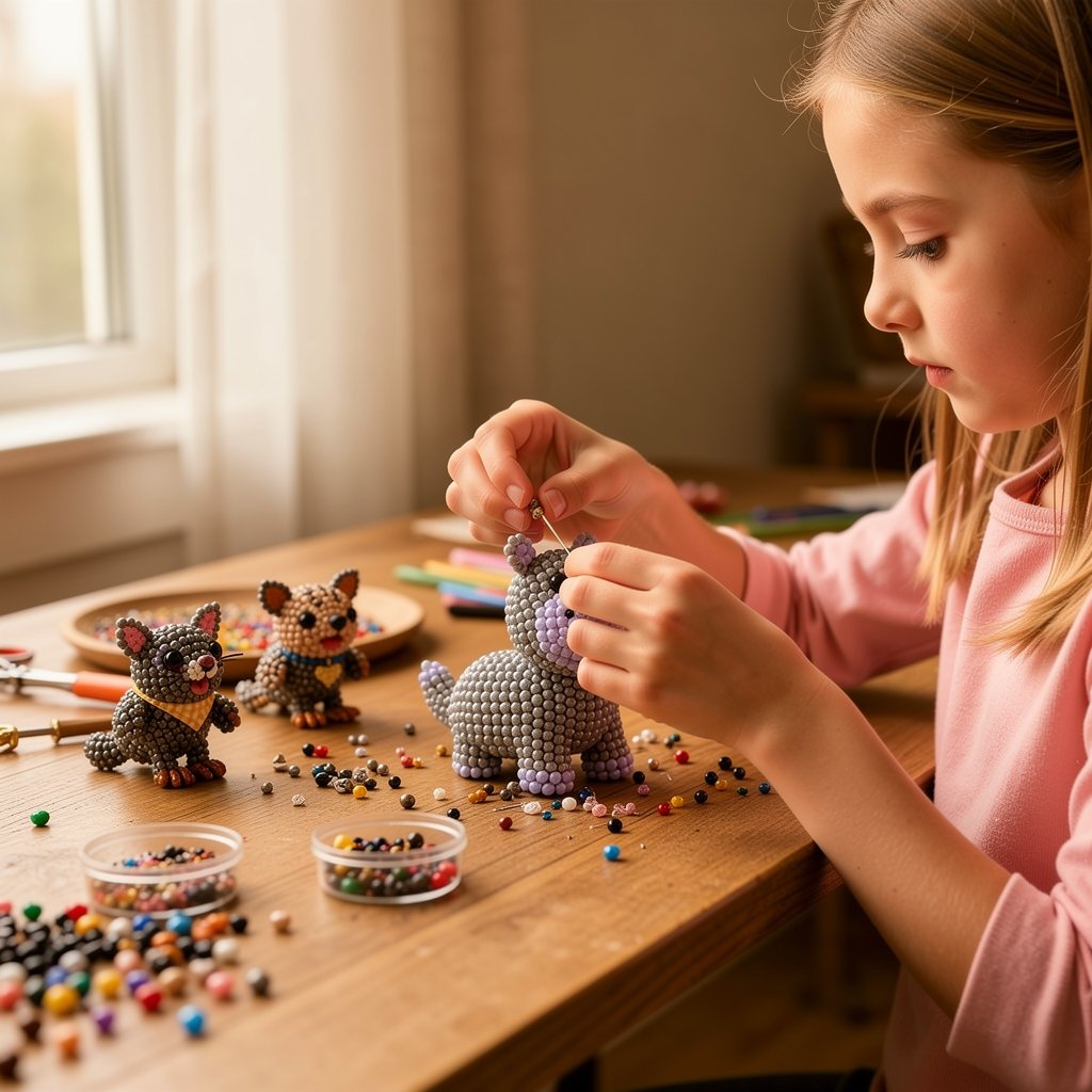 🧵✨ Bastelset für kleine 3D-Perlentiere