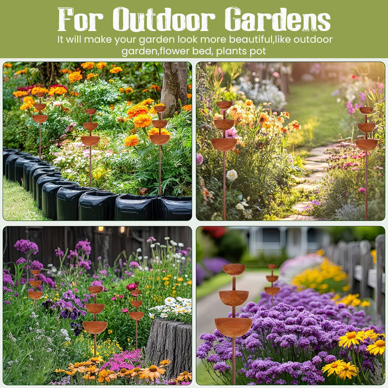 🌧️ Regensammler – Pflanzenstütze🐦 Gartenornament aus Metall