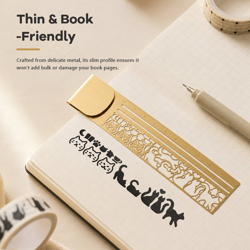 Cat Template Multi-functional Bookmark Ruler