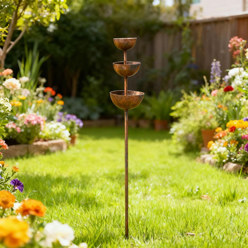 🌧️ Regensammler – Pflanzenstütze🐦 Gartenornament aus Metall