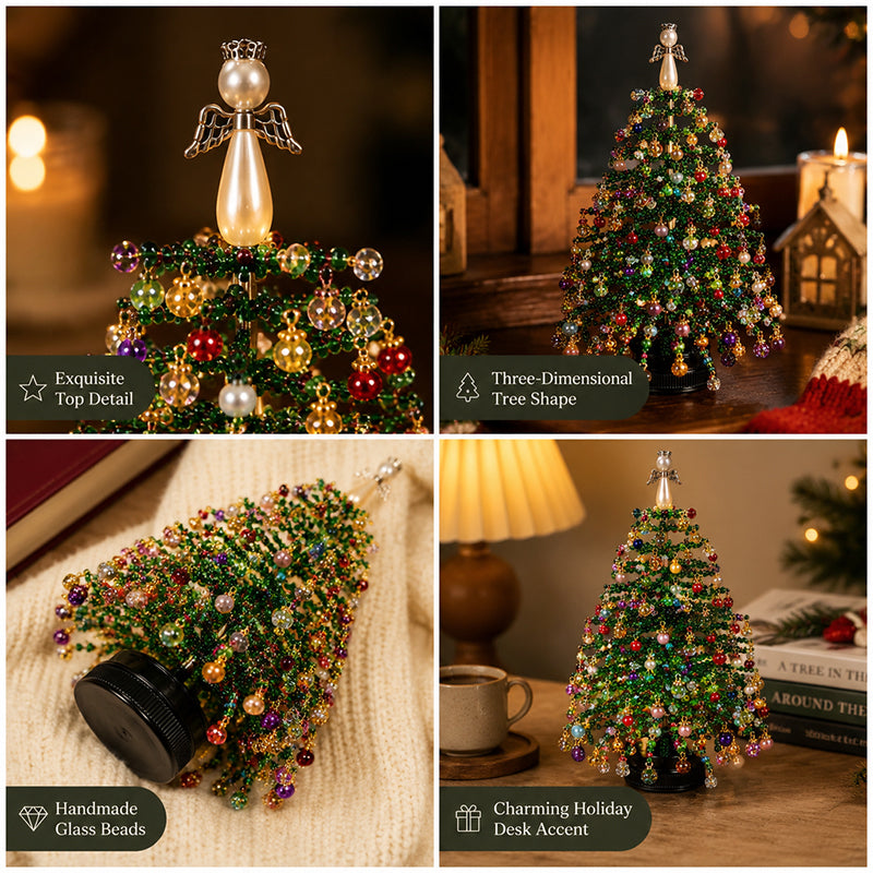 🎄DIY Beaded Tabletop Christmas Tree Craft Kit with LED Lights