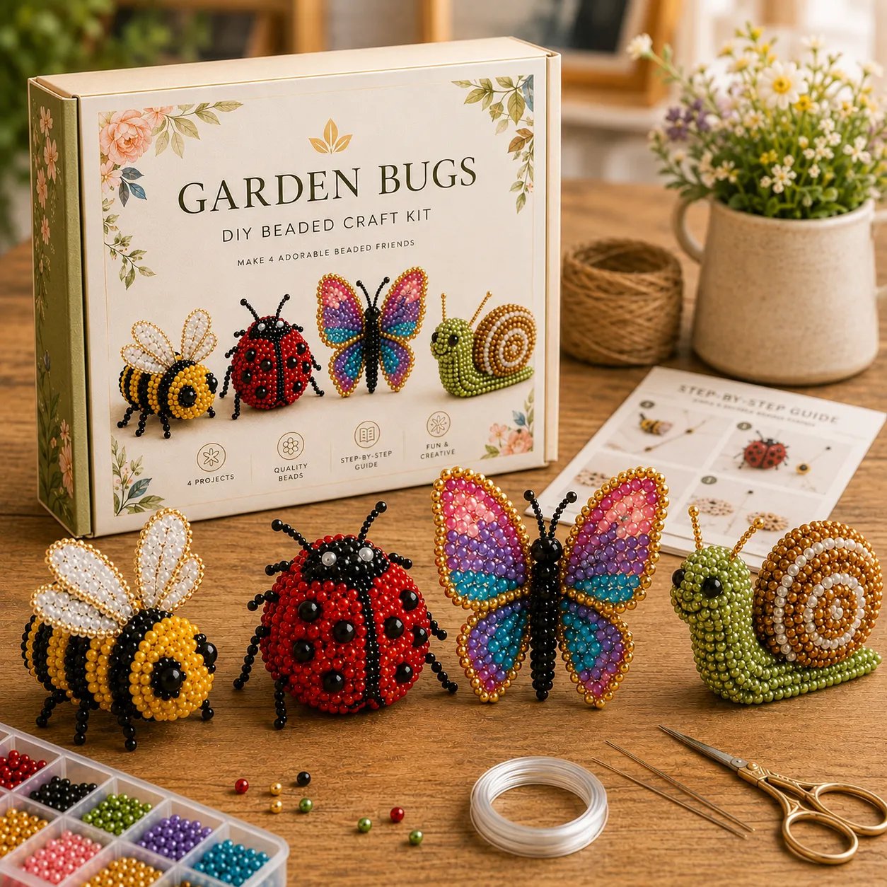 🧵✨ Bastelset für kleine 3D-Perlentiere