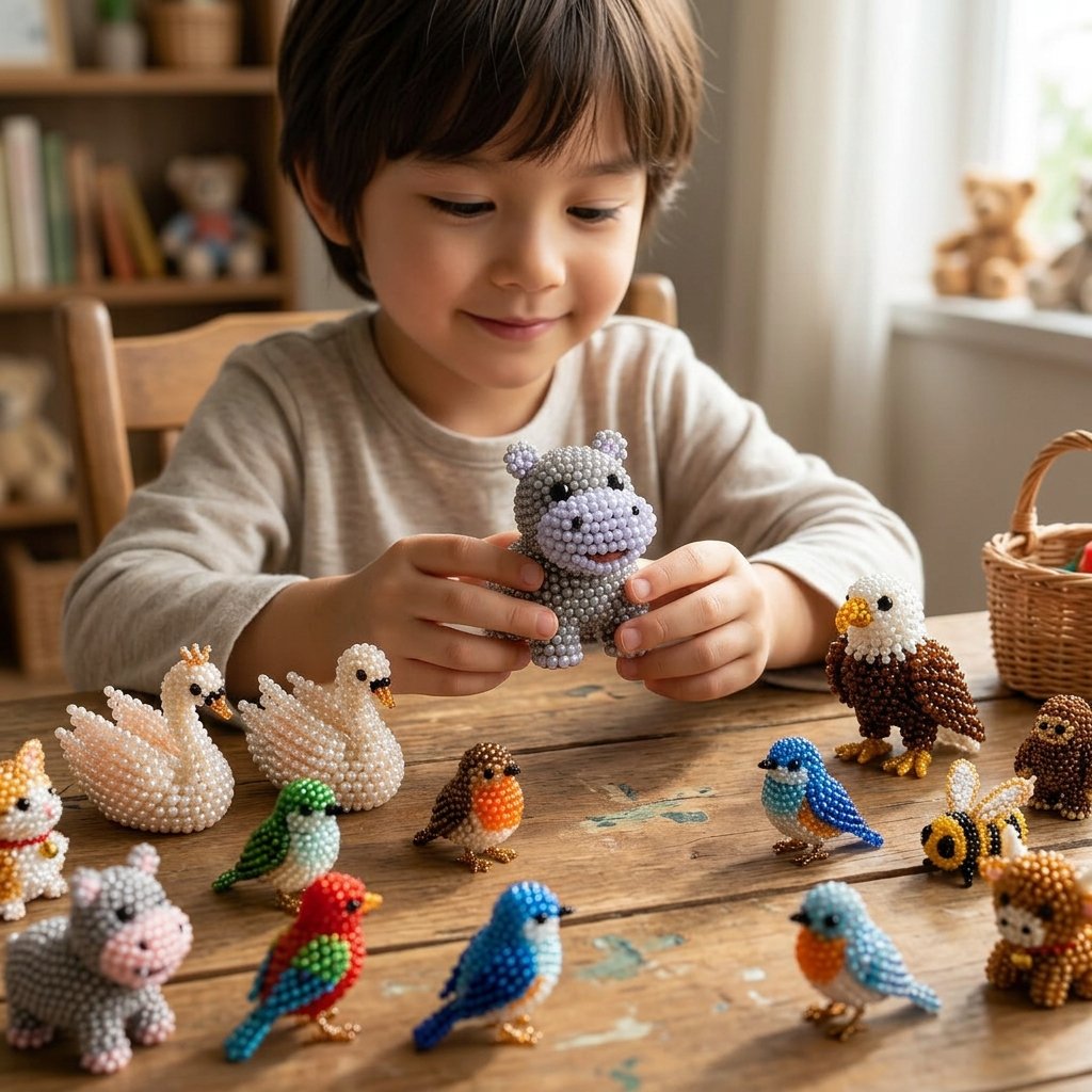 🧵✨ Bastelset für kleine 3D-Perlentiere