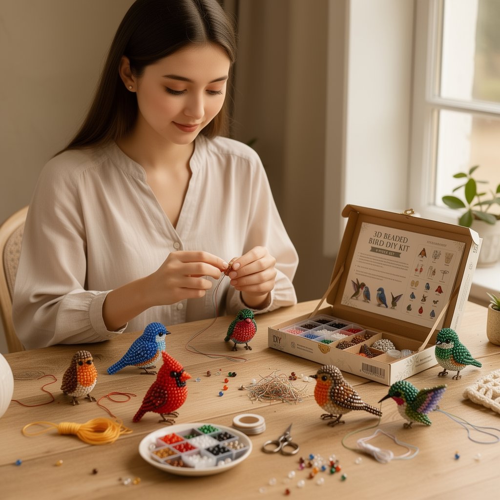 🧵✨ Bastelset für kleine 3D-Perlentiere