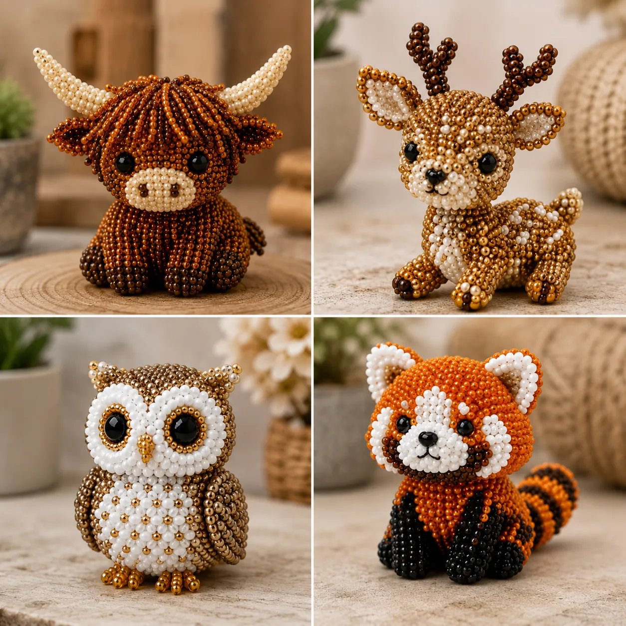 🧵✨ Bastelset für kleine 3D-Perlentiere